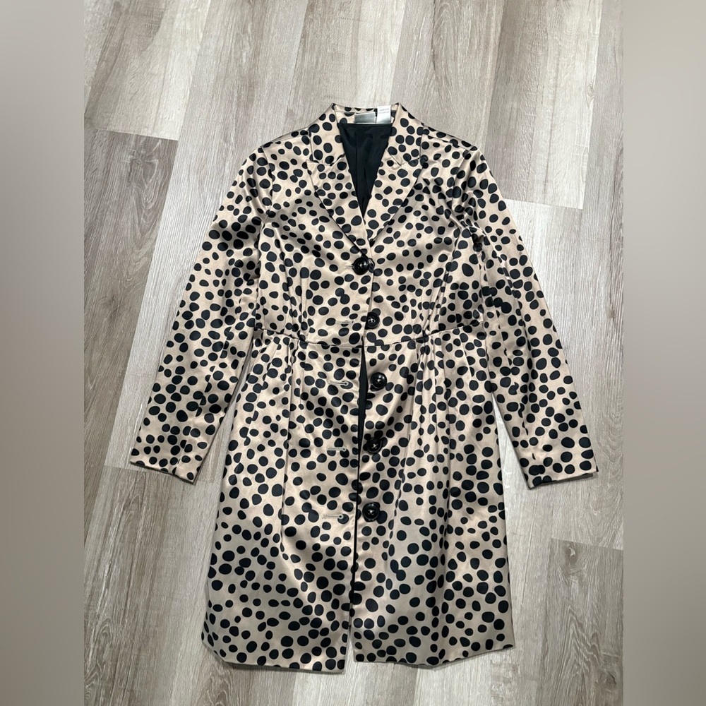 Newport News Tan and Black Polka Dot Coat